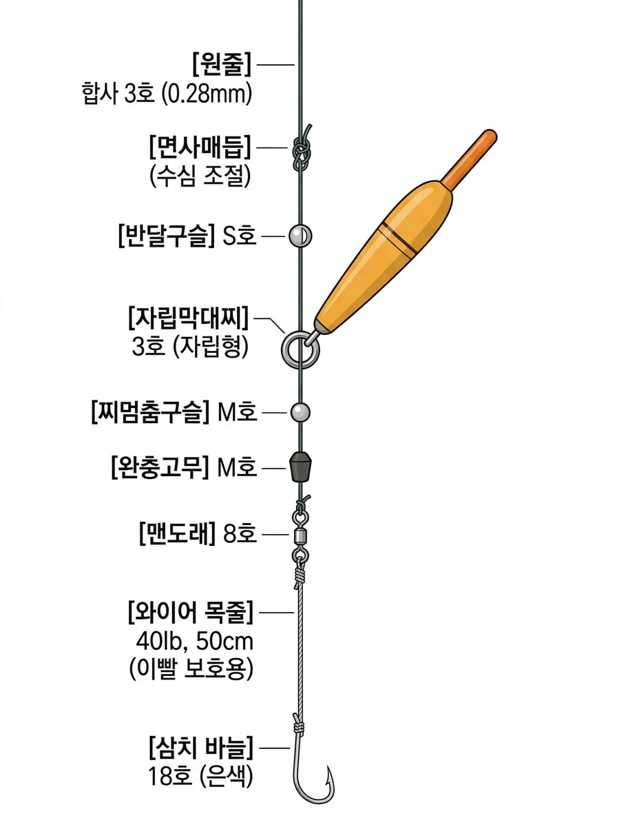 삼치찌 채비 채비 이미지
