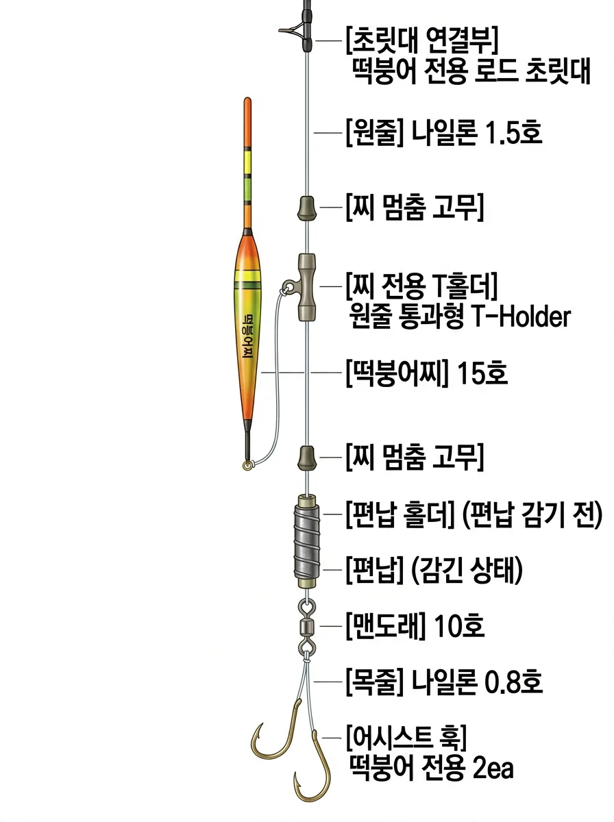 떡붕어 채비 채비 이미지