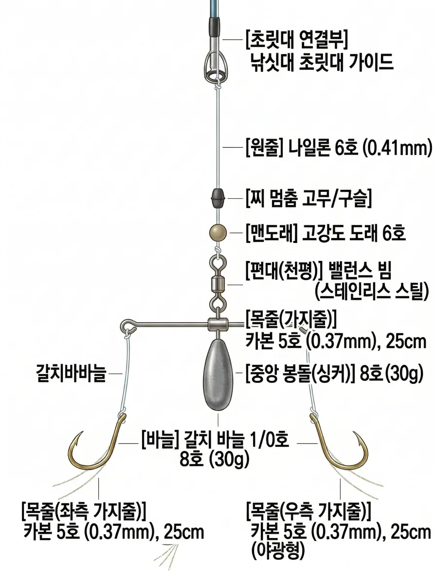 편대채비 (천평) 채비 이미지